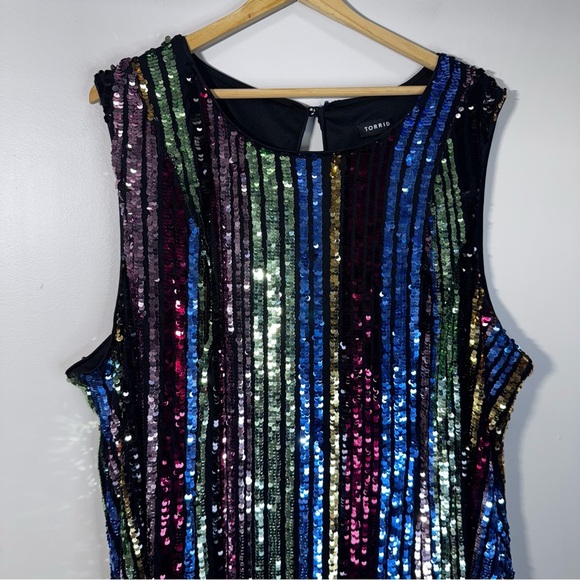 Torrid Mini Sequin Trapeze Dress Size 4X Rainbow - Picture 5 of 11